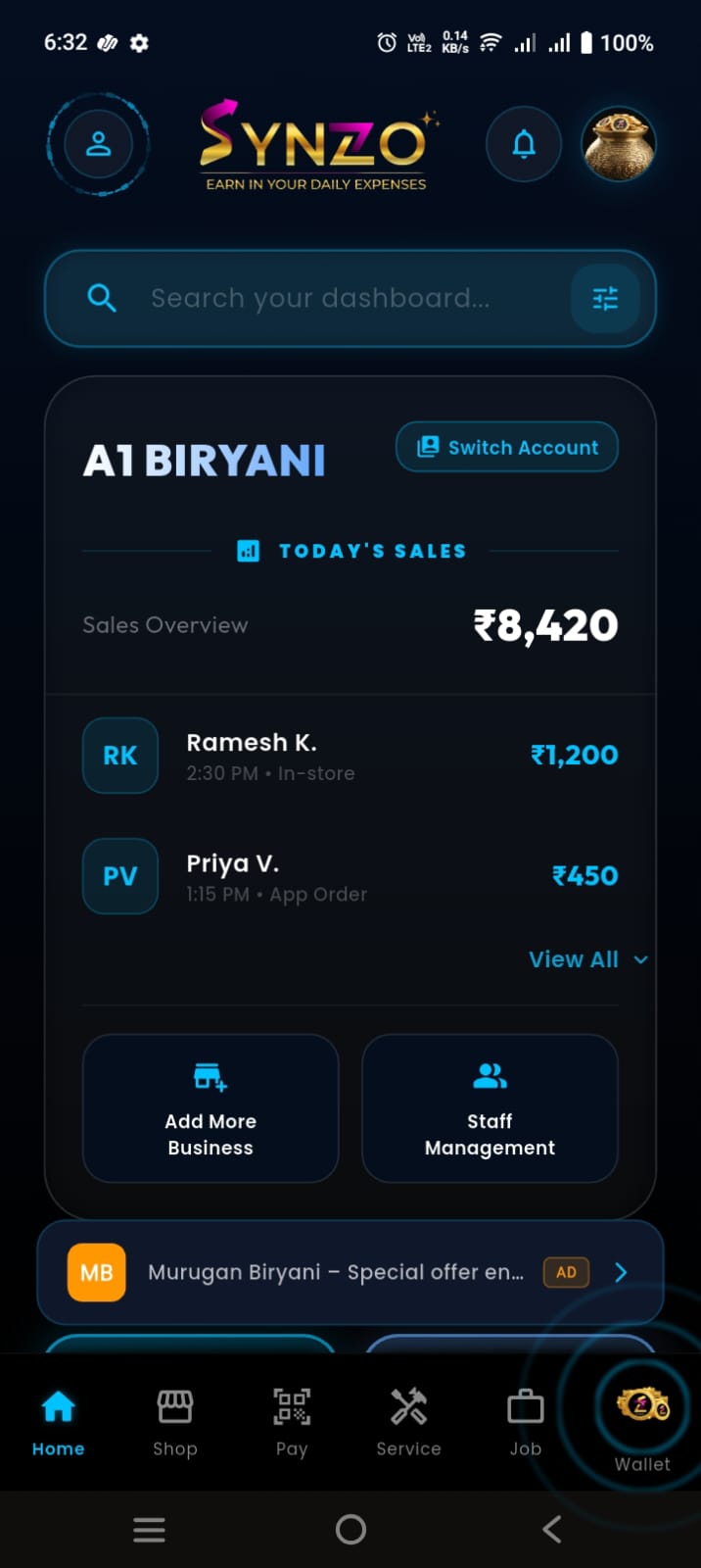 Vendor Dashboard